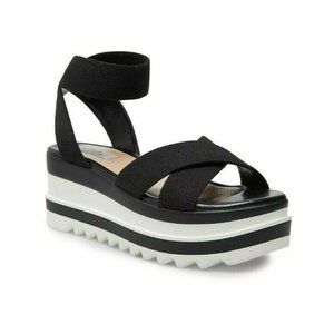 Steven New York MACON WEDGE BLACK SANDAL 9.5M